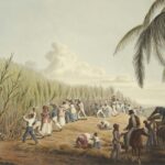 people harvesting crops painting