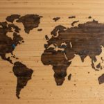 brown wooden map board