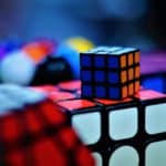 shallow focus photo of Rubik's cubes